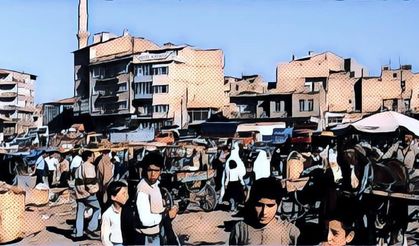 Nevşehir'de 1991 yılına ait pazar yerinin görüntüsü