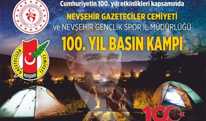 Nevşehir'de Gazeteciler ve Gençlik Spor’dan 100. yıl kampı