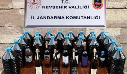 Nevşehir'de 105 litre sahte şarap ele geçirildi