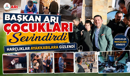 Nevşehir'de çocukların ayakkabılarına harçlık bırakıldı