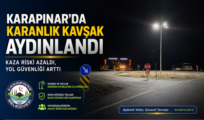Karapınar'da Karanlık Kavşak Aydınlandı, Kaza Riski Azaldı