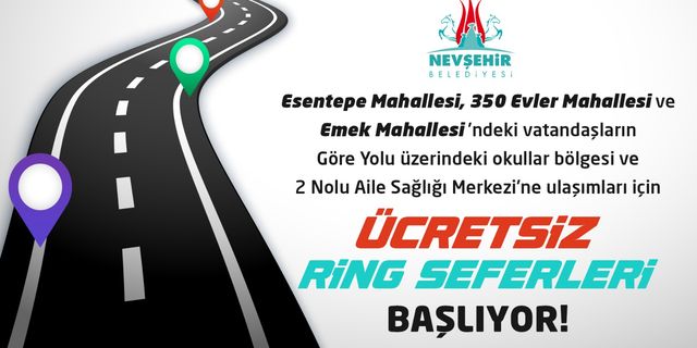 Nevşehir'de Bu Mahallelerden Ücretsiz Ring Seferleri Başlıyor