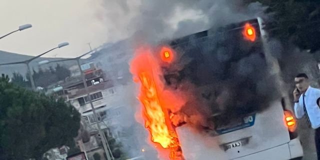 Nevşehir'de yolcu otobüsü alev alev yandı