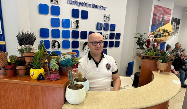 Nevşehir'de güvenlik görevlisinin çiçek sevgisi
