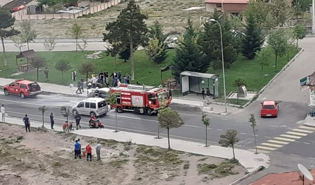 Nevşehir'de, seyir halindeki otomobil alev aldı