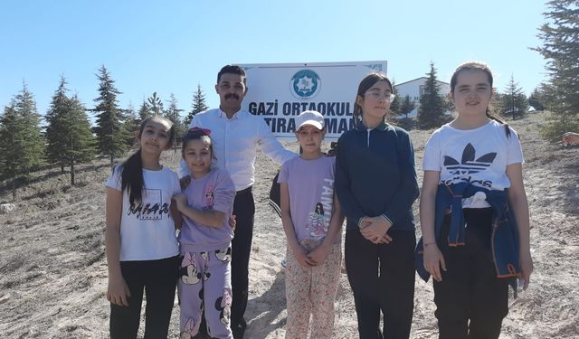 Nevşehir Gazi Ortaokulu öğrencilerinden Sulusaray'da hatıra ormanı