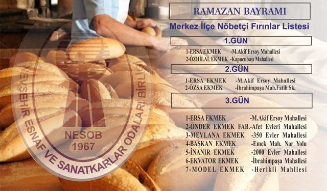 Nevşehir'de Ramazan Bayramında Nöbetçi Fırınlar