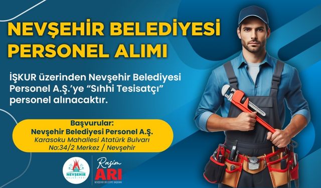 Nevşehir Belediyesi 6 Personel Alacak
