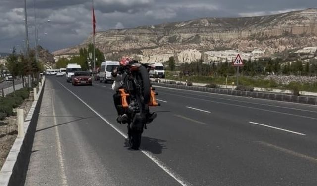Nevşehir'de Kural İhlali Yapan Motosiklet Sürücüsüne Ceza