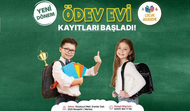 Nevşehir Çocuk Akademi Eğitim Merkezi’nde Yeni Dönem Ödev Evi Kayıtlarımız Devam Etmektedir