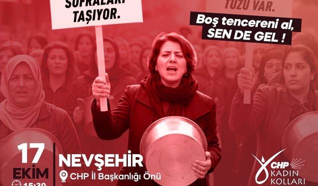 CHP’li Kadınlar; 'Boş tencereni al, sen de gel'