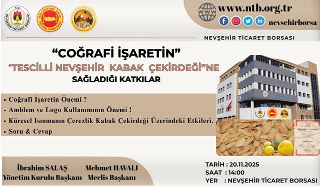 “Coğrafi İşaretli Nevşehir Kabak Çekirdeği” Bilgilendirme Toplantısı
