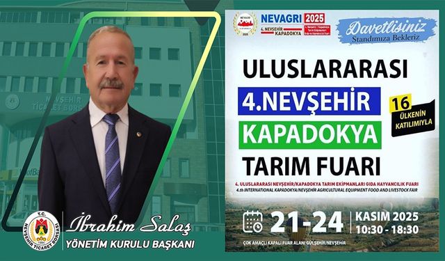 NTB Başkanı Salaş'tan,“4.NEVAGRİ Tarım Fuarı”na davet