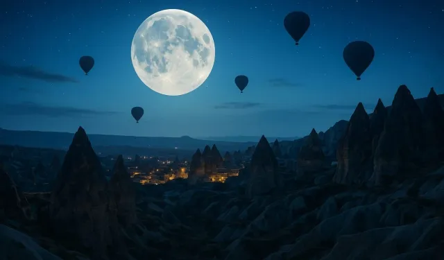 “Kunduz Süper Ay” Kapadokya Semalarında Göz Kamaştırdı