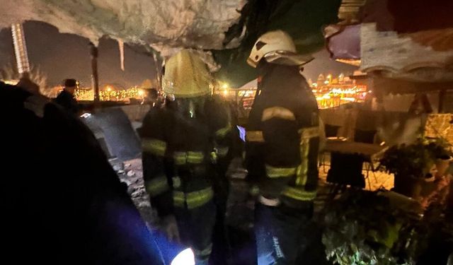 Göreme'de otelin çatı katında yangın