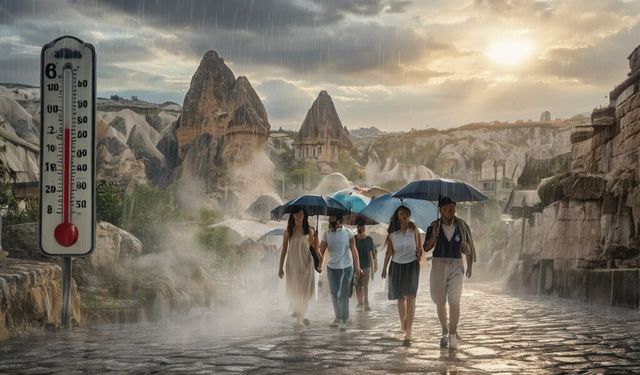 Nevşehir’de sıcaklık artıyor ama yağmur var