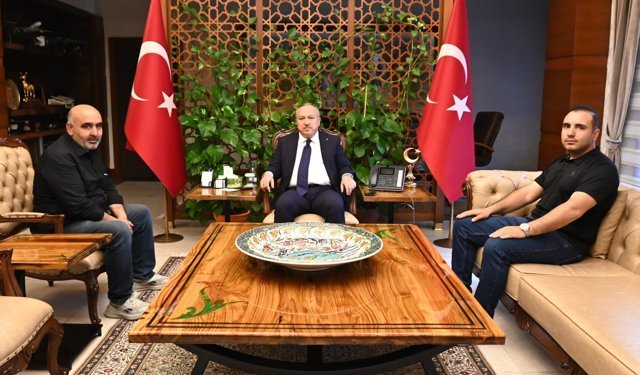 Vali Fidan, şehit babasını makamında ağırladı