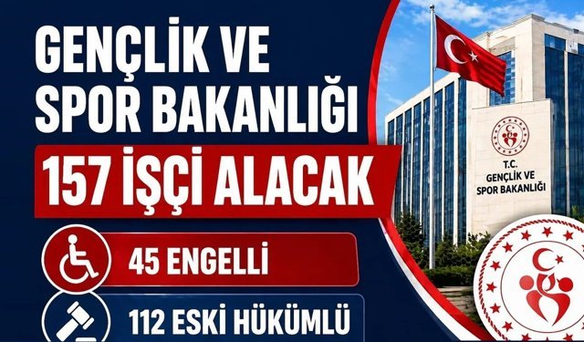 Gençlik ve Spor Bakanlığı 157 Sürekli İşçi Alacak