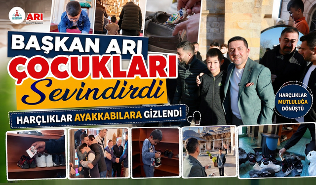 Nevşehir'de çocukların ayakkabılarına harçlık bırakıldı