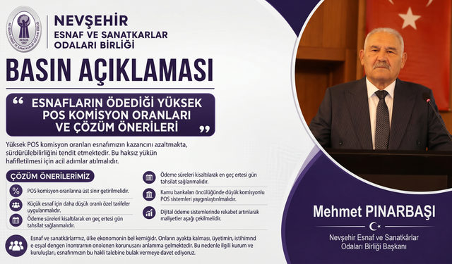 Pınarbaşı’ndan POS Komisyonu Çağrısı