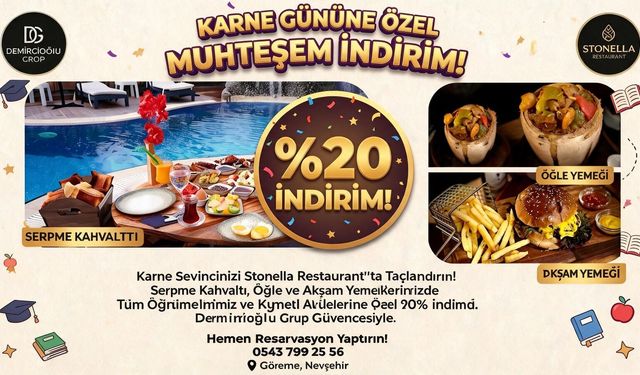 Stonella Restaurant’tan Öğrenci ve Ailelere Karne Günü Kampanyası