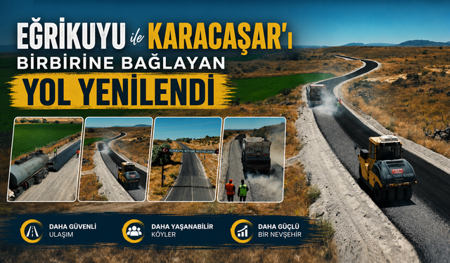 Eğrikuyu-Karacaşar Yolunda Sathi Kaplama Tamamlandı