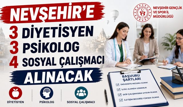Nevşehir'e 10 Sözleşmeli Personel Alınacak