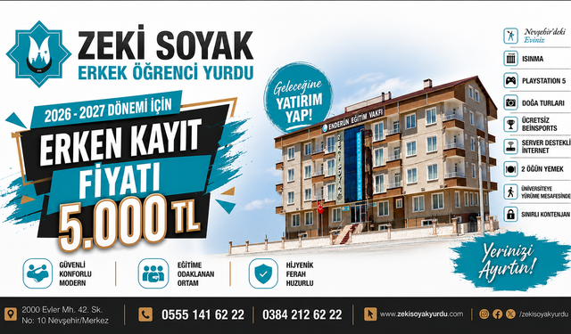 Nevşehir Zeki Soyak Erkek Öğrenci Yurdu’nda Kayıtlar Başladı