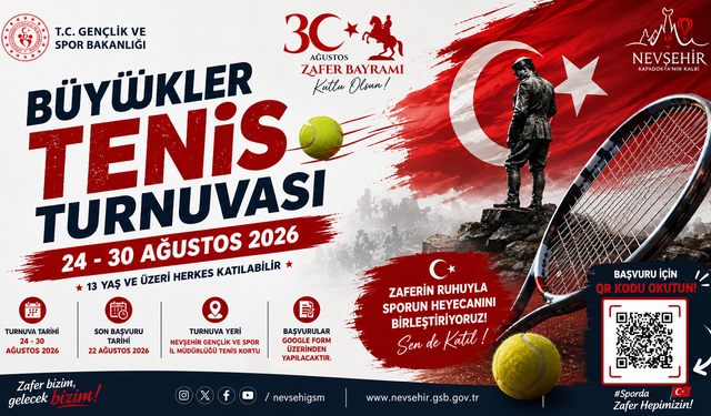 Nevşehir’de 30 Ağustos Tenis Zafer Kupası Heyecanı Başlıyor