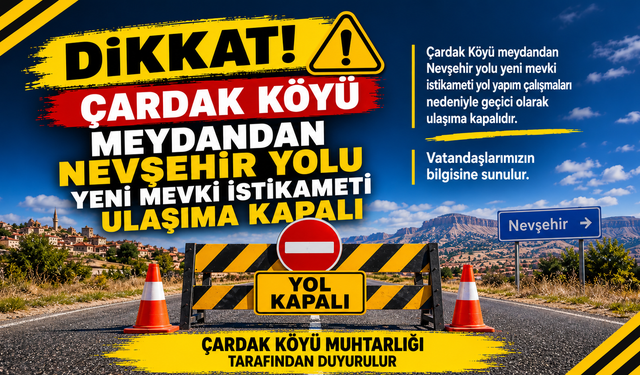 Çardak Köyü’nde O Yol Geçici Olarak Kapalı
