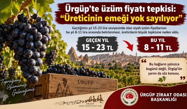 Ürgüp’te Üzüm Fiyatları Üreticiyi İsyan Ettirdi