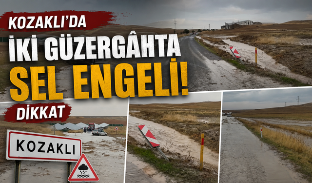 Kozaklı’da sel yolları kapattı! Ekipler seferber oldu