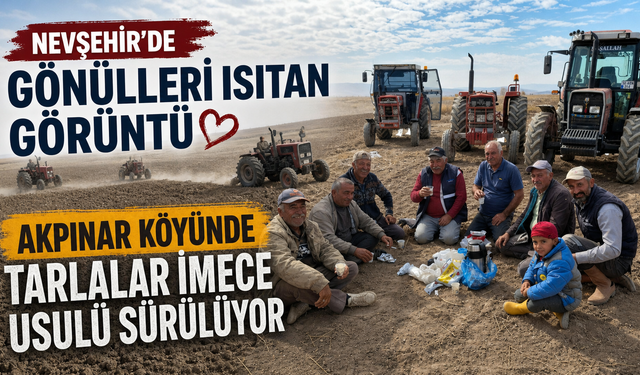 Akpınar köyünde 9 traktör, tek yürek!