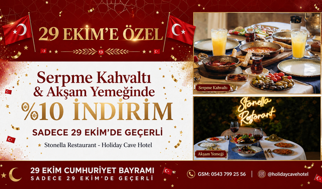 Stonella Restaurant’ta 29 Ekim’e Özel İndirim!