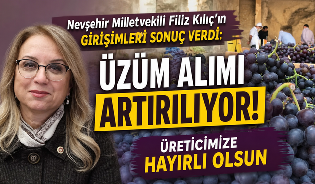 Nevşehirli Üzüm Üreticisine Müjde! Alım Miktarı Artırılıyor