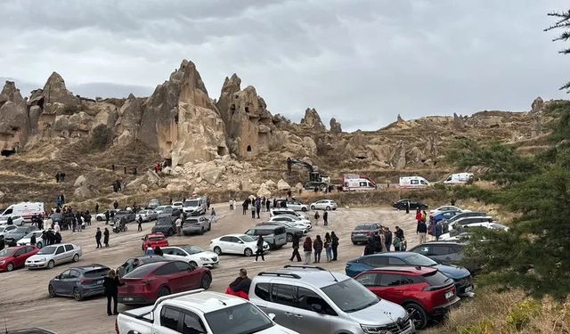 Göreme’de kaya düşmesi: İlk görüntüler
