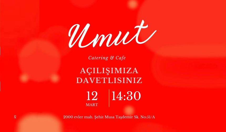 Nevşehir'de Umut catering yeni yerinde 12 Mart'ta açılıyor