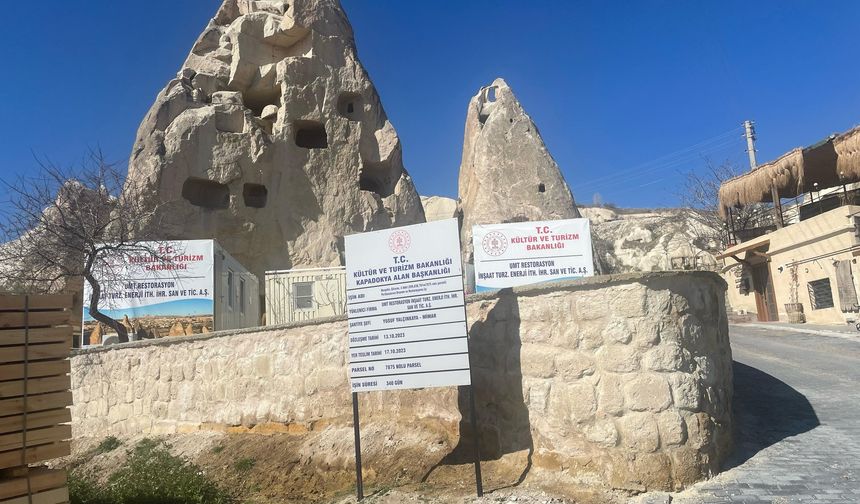 Kapadokya'da 4 peribacasının restorasyonu yapılıyor