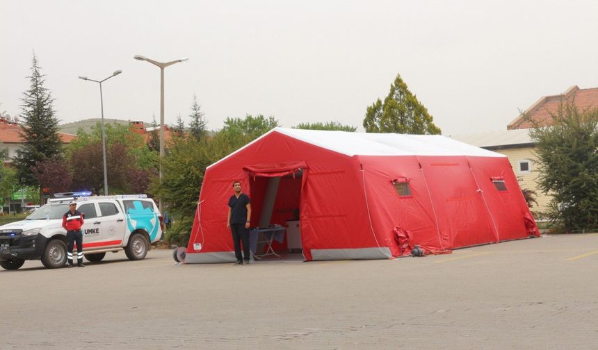 Nevşehir'de Sahra Acil Müdahale Çadırı Kurulum Tatbikatı
