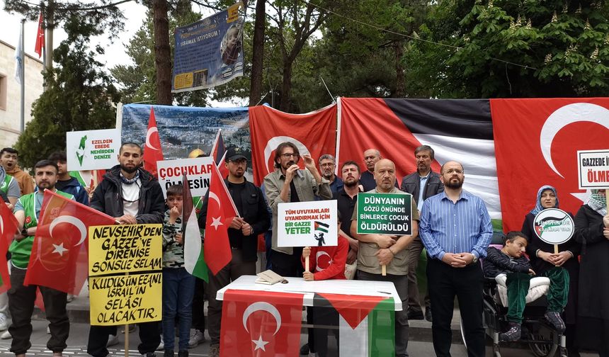 Nevşehir'de Filistin'e destek için oturma eylemi