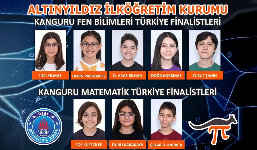 Altınyıldız İlköğretim Kurumu Öğrencileri Uluslararası Kanguru Matematik ve Fen Bilimleri Yarışmalarında Finaldeler