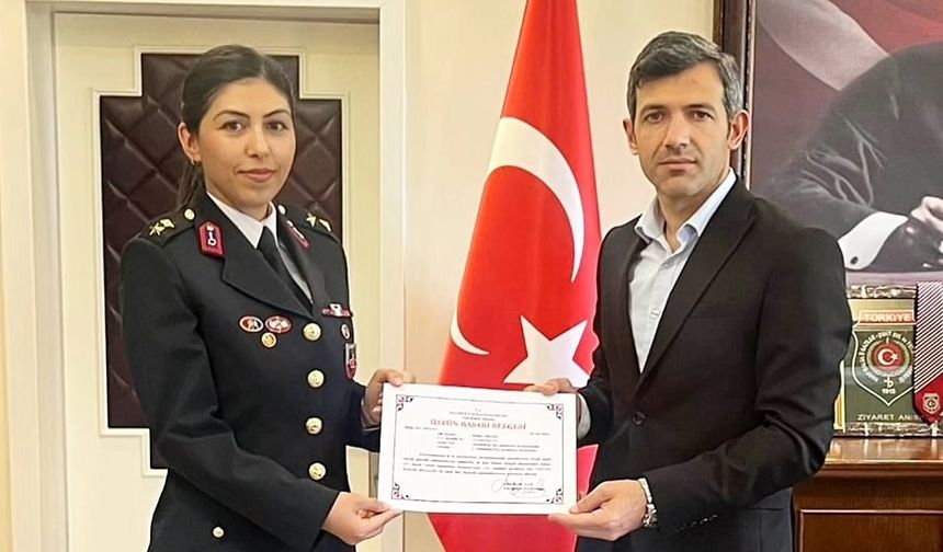 Nevşehir'in tek kadın komutanına üstün başarı belgesi