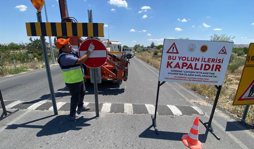Nevşehir'de Merkez-Göreme Yolu Trafiğe Kapatıldı