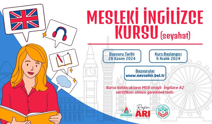 Nevşehir'de Mesleki İngilizce Kursu (Seyahat) Açılacak