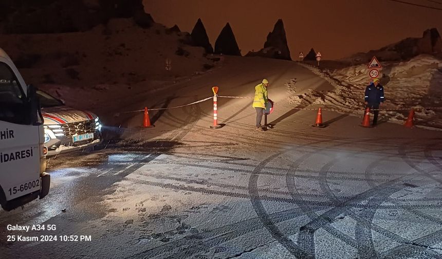 Göreme-Ortahisar yolu trafiğe kapatıldı