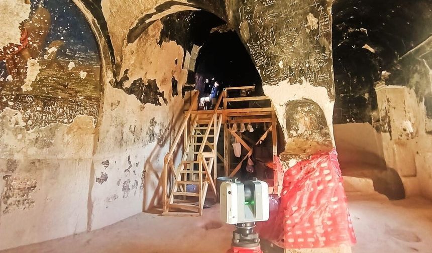 Kapadokya'da Keşlik Manastırı Başmelek Kilisesi’nde Dijital Belgeleme Çalışmaları