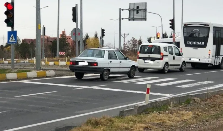 Nevşehir'de kırmızı ışık ihlali yapan 238 sürücüye ceza