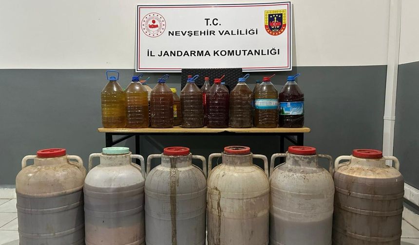 Nevşehir'de 320 litre kaçak şarap ele geçirildi