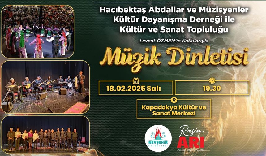 Hacıbektaş Abdallar ve Müzisyenler Derneği Nevşehir'de Müzik Dinletisi