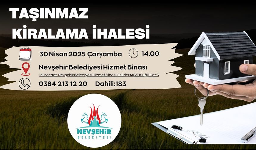 Nevşehir Belediyesi Taşınmaz Kiralama İhalesi
